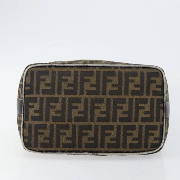 FENDI Zucca Canvas Vanity Bag Black Brown Auth 144277 - Picture 7 of 16